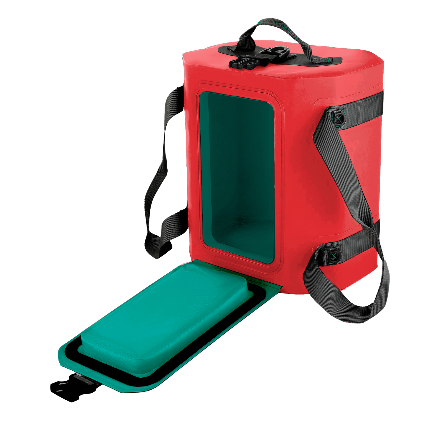 ICEHOLE H20 - 20 QT MAGNETIC HYBRID COOLER (RED/TEAL)